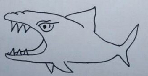 如何快速画 简笔画 鲨鱼