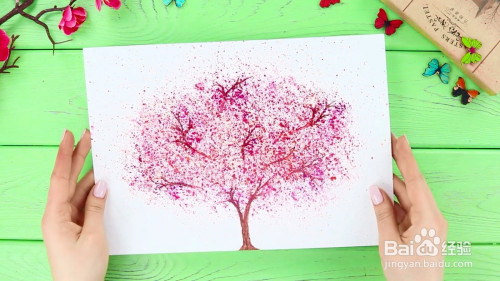 怎么画一副樱花树