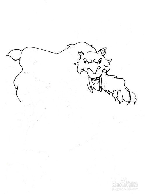 冰河世纪系列之剑齿虎简笔画
