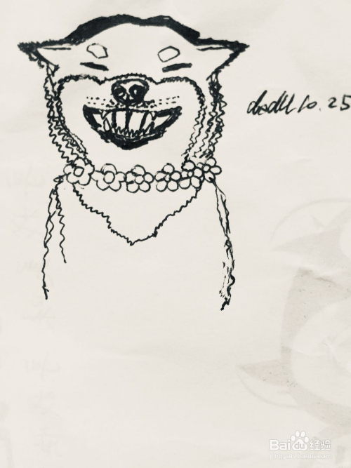 简笔画教程之微笑的柴犬