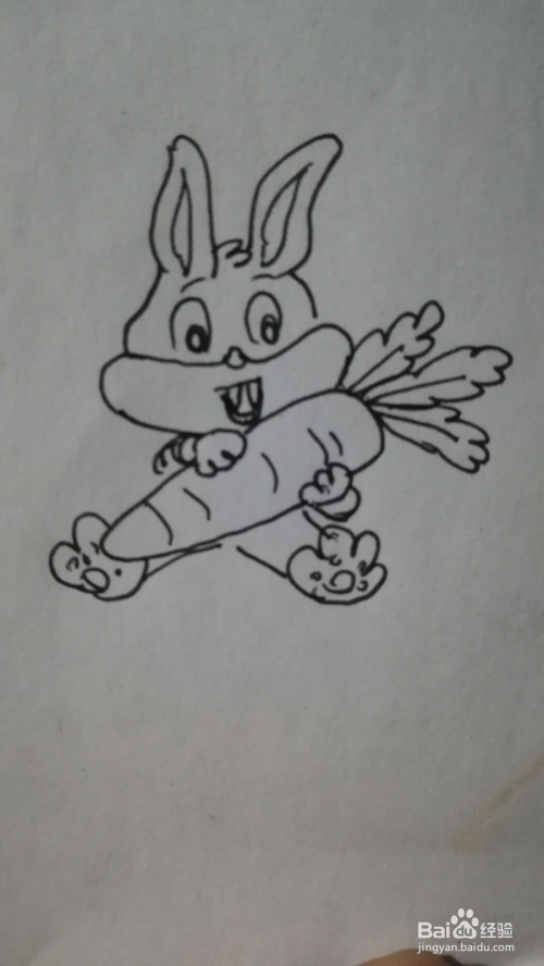 怎样画小兔子吃萝卜的简笔画