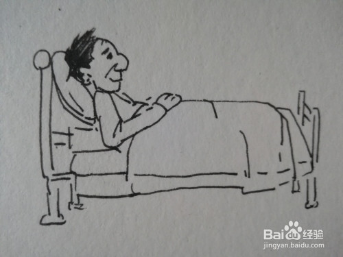 怎么画躺着的病人简笔画