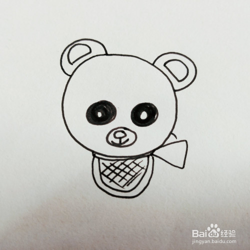 如何来画一只卡通版本的大熊猫简笔画呢?