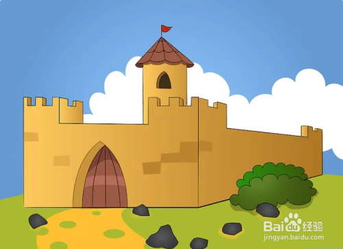 怎么画一座卡通城堡