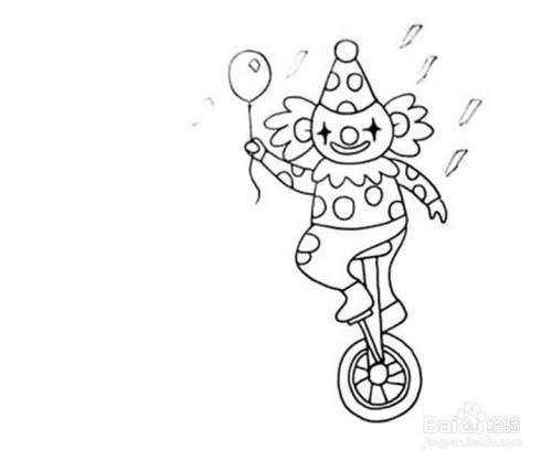 小丑的儿童卡通简笔画教程