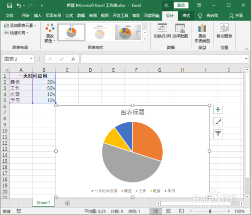 点击,插入-插入饼图或圆环图,这里选择的是二维饼图,选中二维饼图