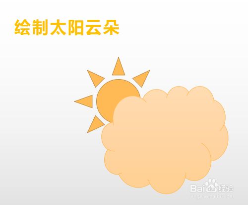 wps office演示怎样绘制太阳云朵图