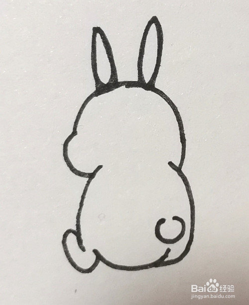 简笔画怎么画一只兔子的背影