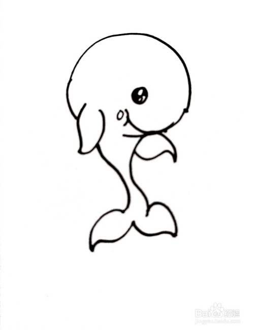 适合3-6岁的可爱的蓝鲸幼儿简笔画