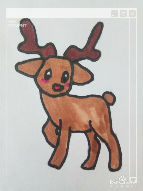 有关圣诞节的简笔画(驯鹿)怎么画?