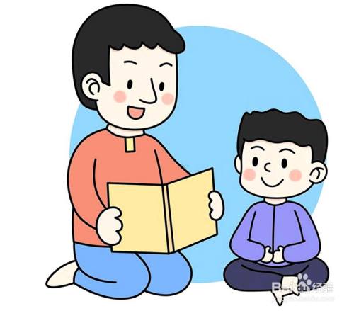 怎么画和父亲一起阅读的简笔画