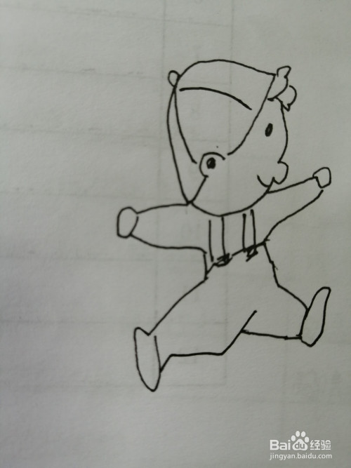 遛狗的小男孩怎么画
