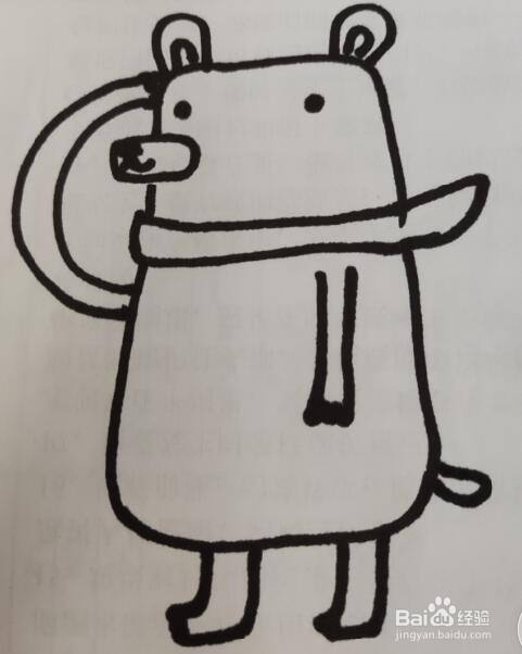 儿童卡通简笔画 小熊的画法