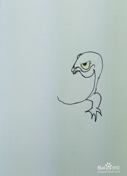 怎样画简笔画"一只蜥蜴"?