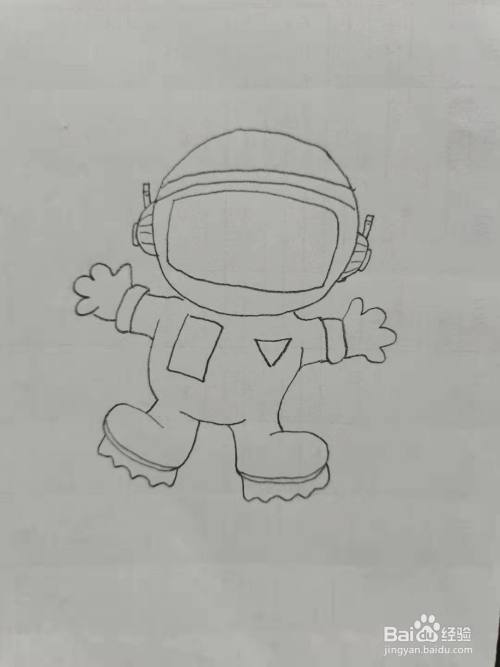 卡通宇航员怎么画