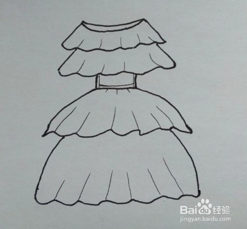 儿童简笔画:如何一步一步画一件漂亮的连衣裙