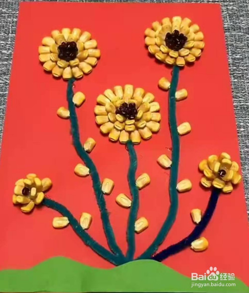 玉米粒做的手工贴画