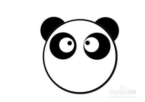 画出熊猫头像的眼睛部分.