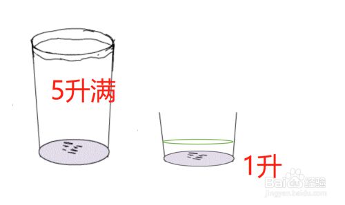 从第三步中我们可以得到一个有1升水的3升杯子和加满水的5升杯子.