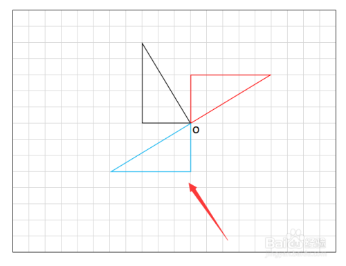 向左旋转90,也就是黑色的直角三角形逆时针旋转90,如图所示