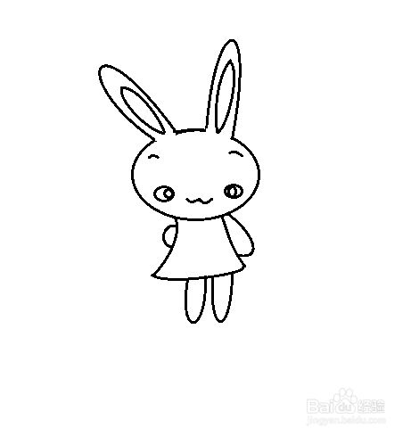 穿裙子的小兔子怎么画