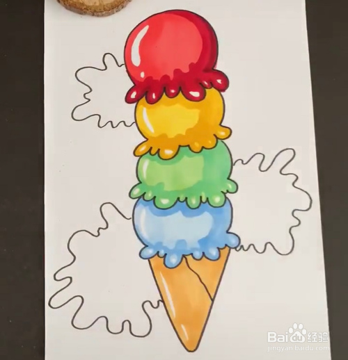 教你画出超长的冰淇淋
