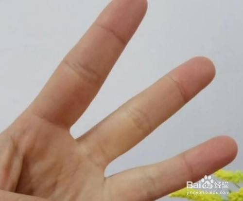 伸出食指,中指,无名指,弯曲其他2根手指表示数字.