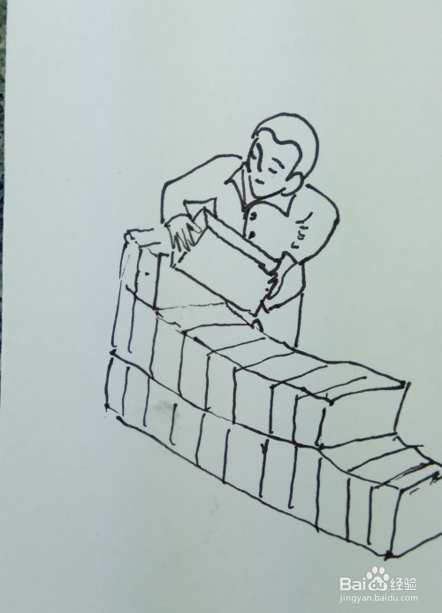 怎样画简笔画"搬砖的工人"?