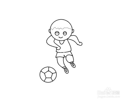 怎么画踢球的男生