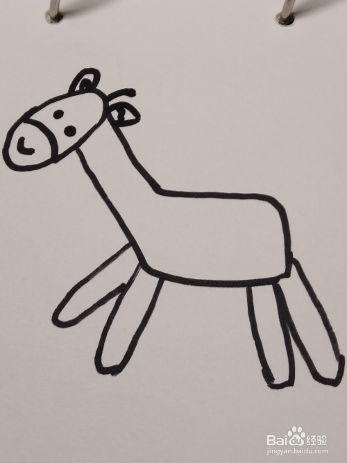 怎么画简笔画卡通动物之小马