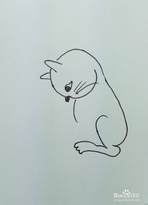 怎样画简笔画"蓝猫赏鱼"?