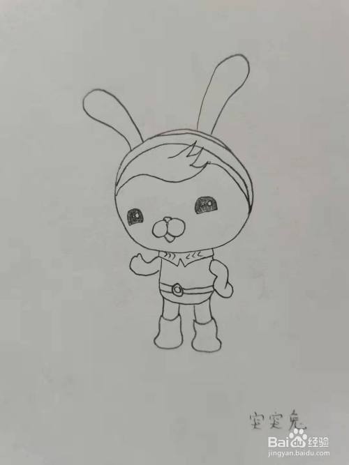 卡通人物突突兔简笔画