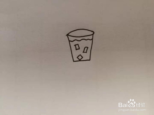 简笔画一杯冰茶