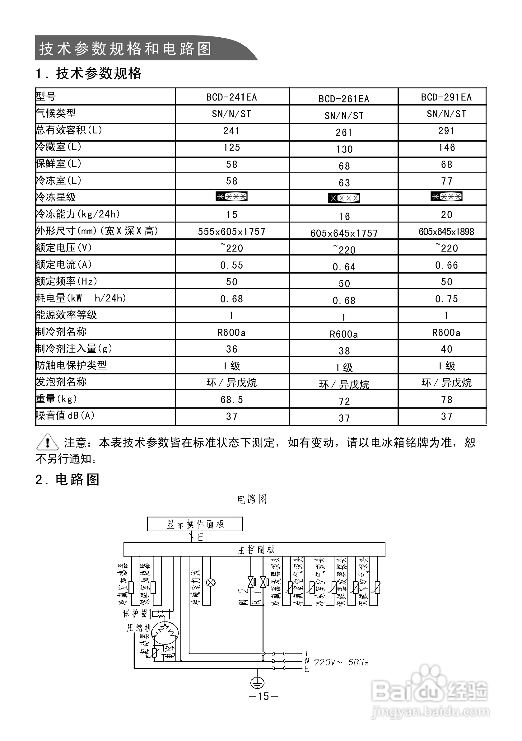 伊莱克斯电冰箱bcd-261ea型使用说明书