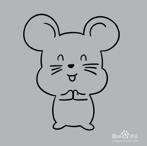 如何手工画面带微笑老鼠的简笔画?