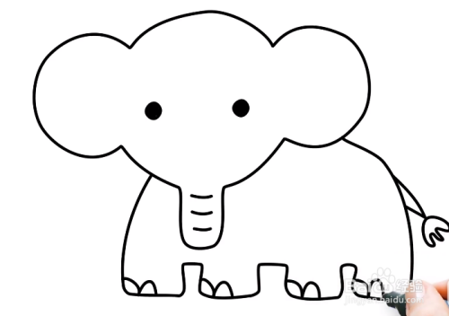 如何画可爱的小象?