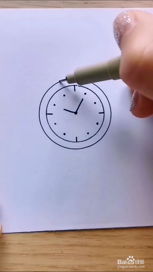 手工/爱好 书画/音乐3 再画出手表上的指针,如下图所示.