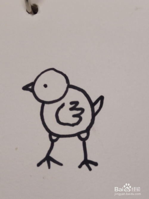 怎么画简笔画卡通动物简约版之小鸡