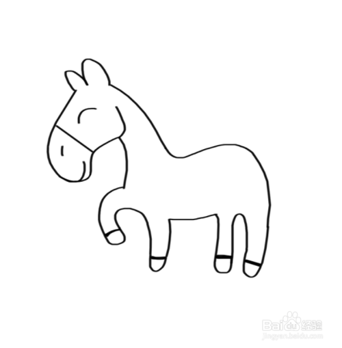 一匹小马的简笔画画法