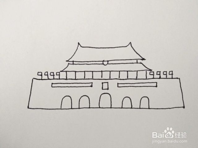 怎么画天安门建筑卡通画?手绘天安门简笔画教程