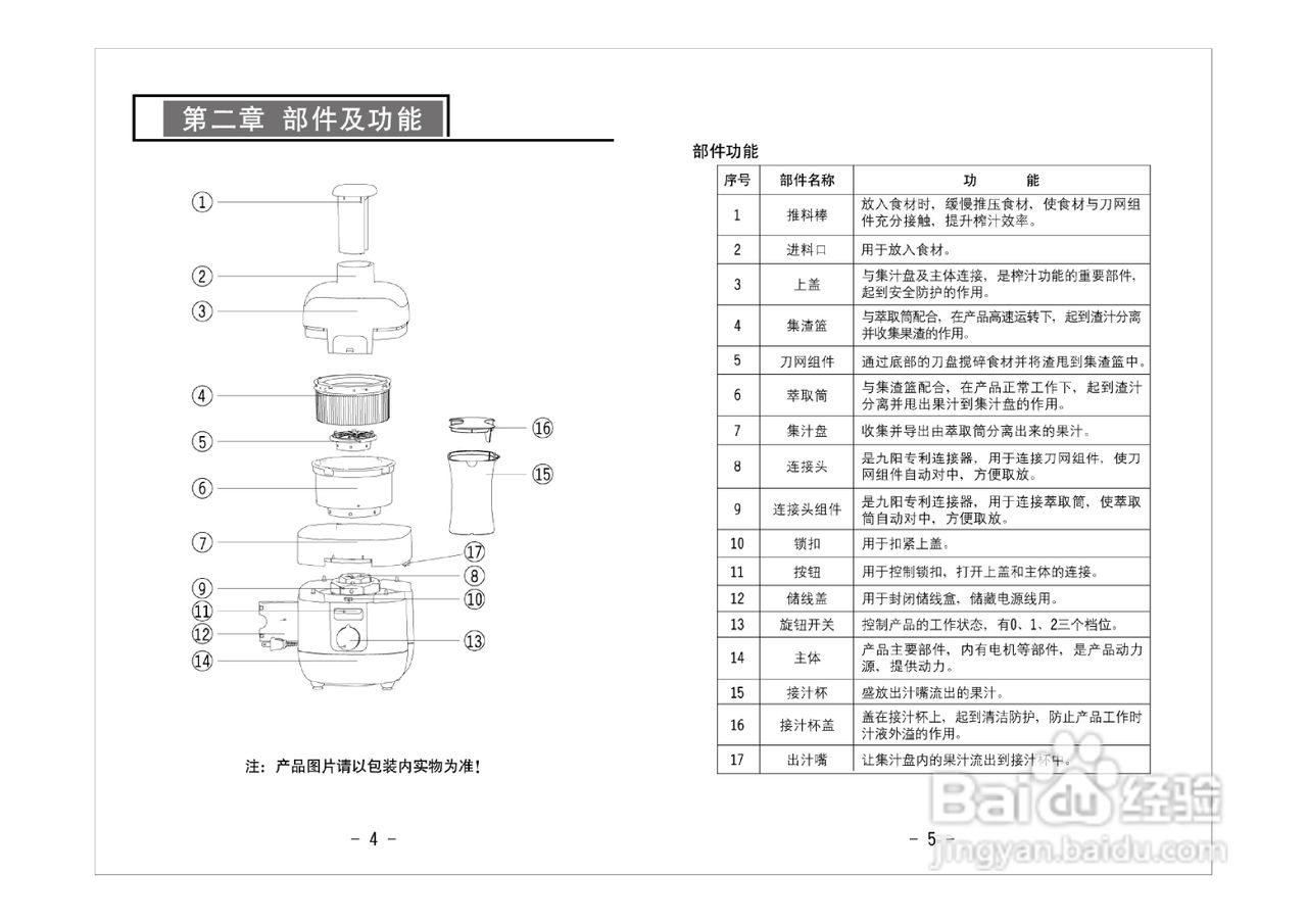 九阳jyz-s5榨汁机使用说明书