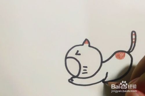 简笔画怎么画伸懒腰的猫