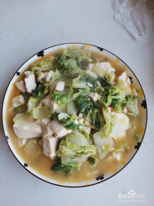 初冬怎么吃#小白菜炖豆腐的做法
