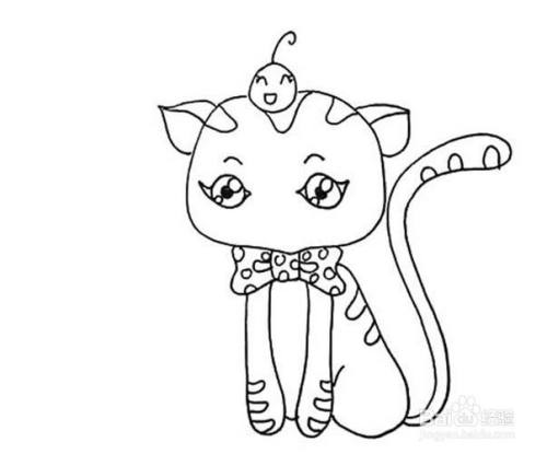 画猫咪的儿童卡通简笔画教程