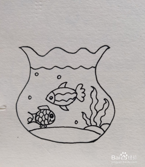 怎样画简笔画——鱼缸