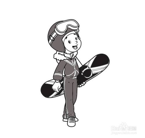 滑雪运动员的简笔画