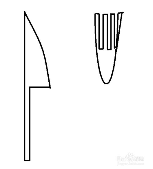 简笔画【3】一副刀叉的画法