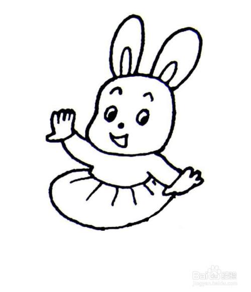 跳舞的小兔子简笔画