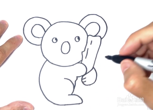 少儿简笔画——如何用彩笔一笔一笔画考拉?
