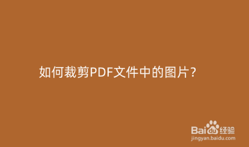 如何裁剪pdf文件中的图片?